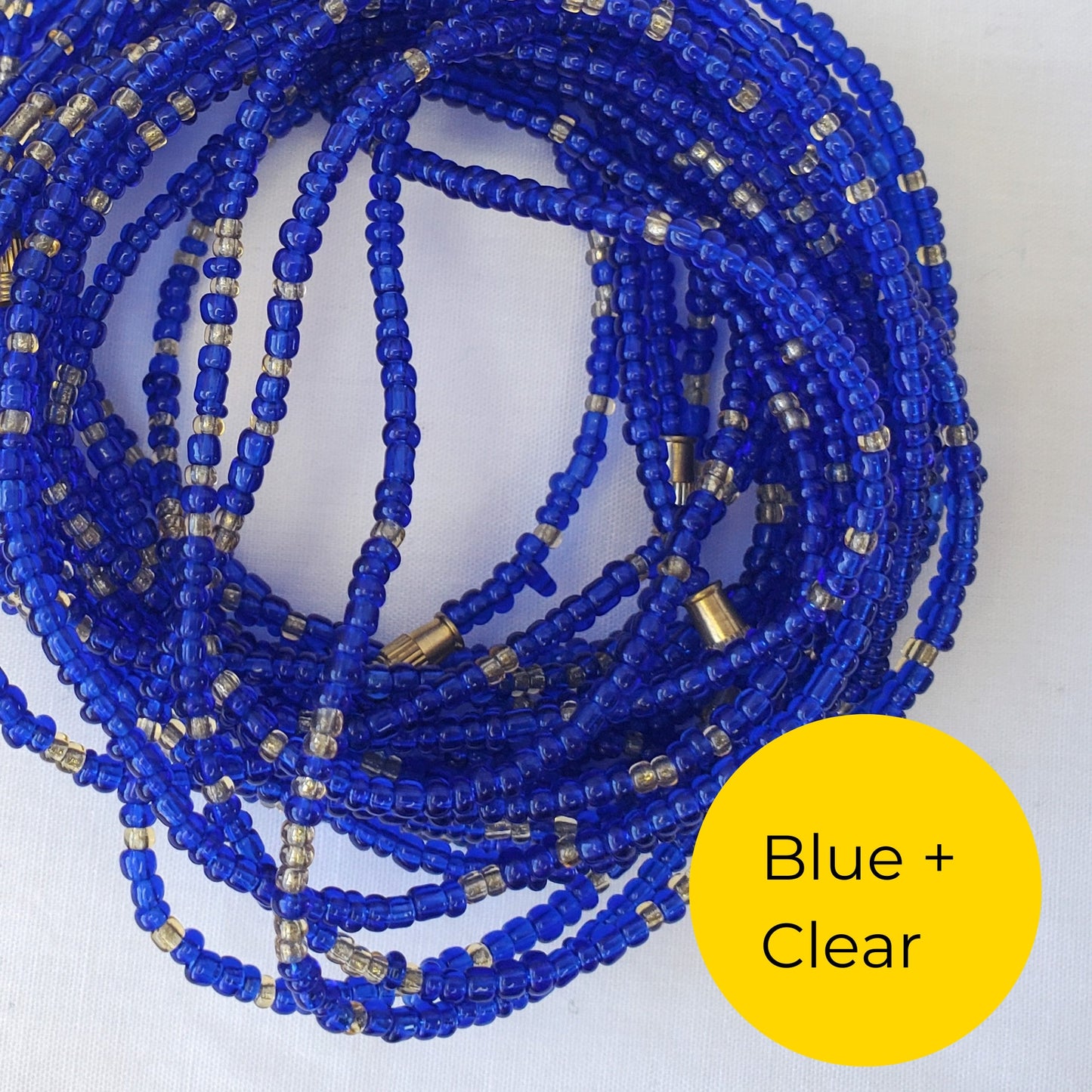 Serenity Blue Barrel Clasp African Waist Beads