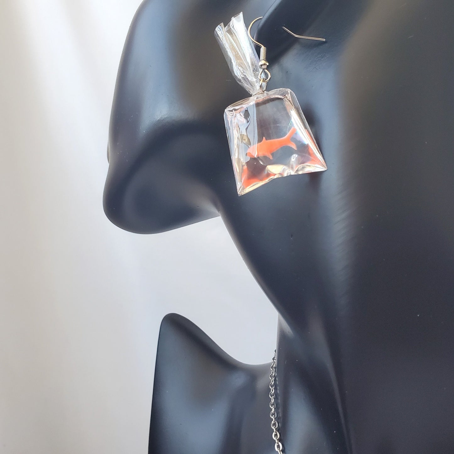 Quirky Goldfish-in-a-Bag Earrings