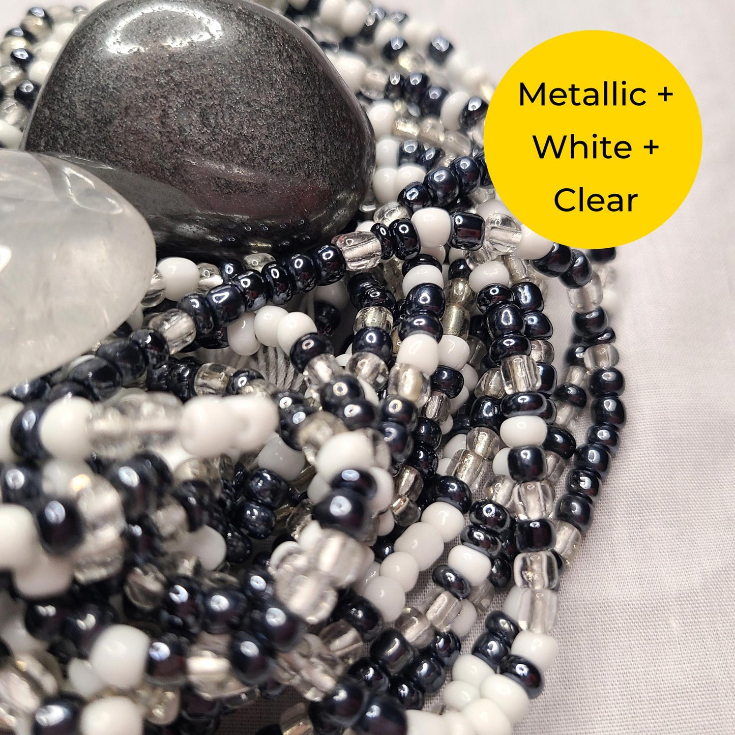A Clear Mind Tie-On Waist Beads Clarity, Reflection & Inner Peace
