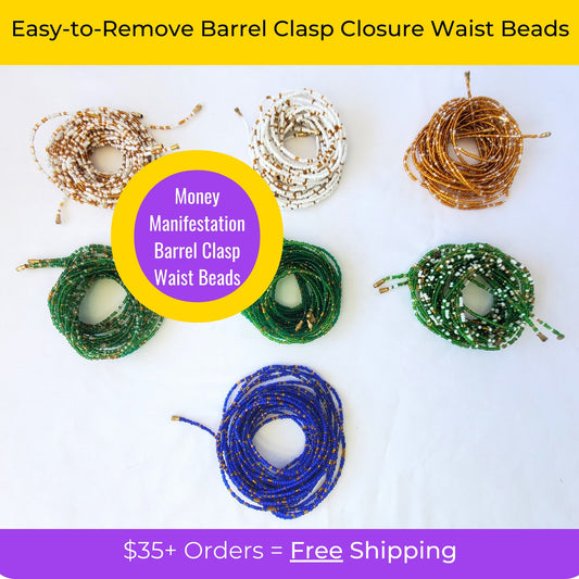 Money Manifestation Barrel Clasp African Waist Beads