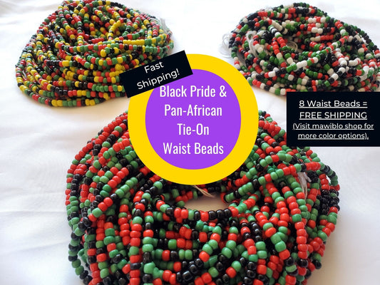 Black Pride & Pan-African Tie-On African Waist Beads