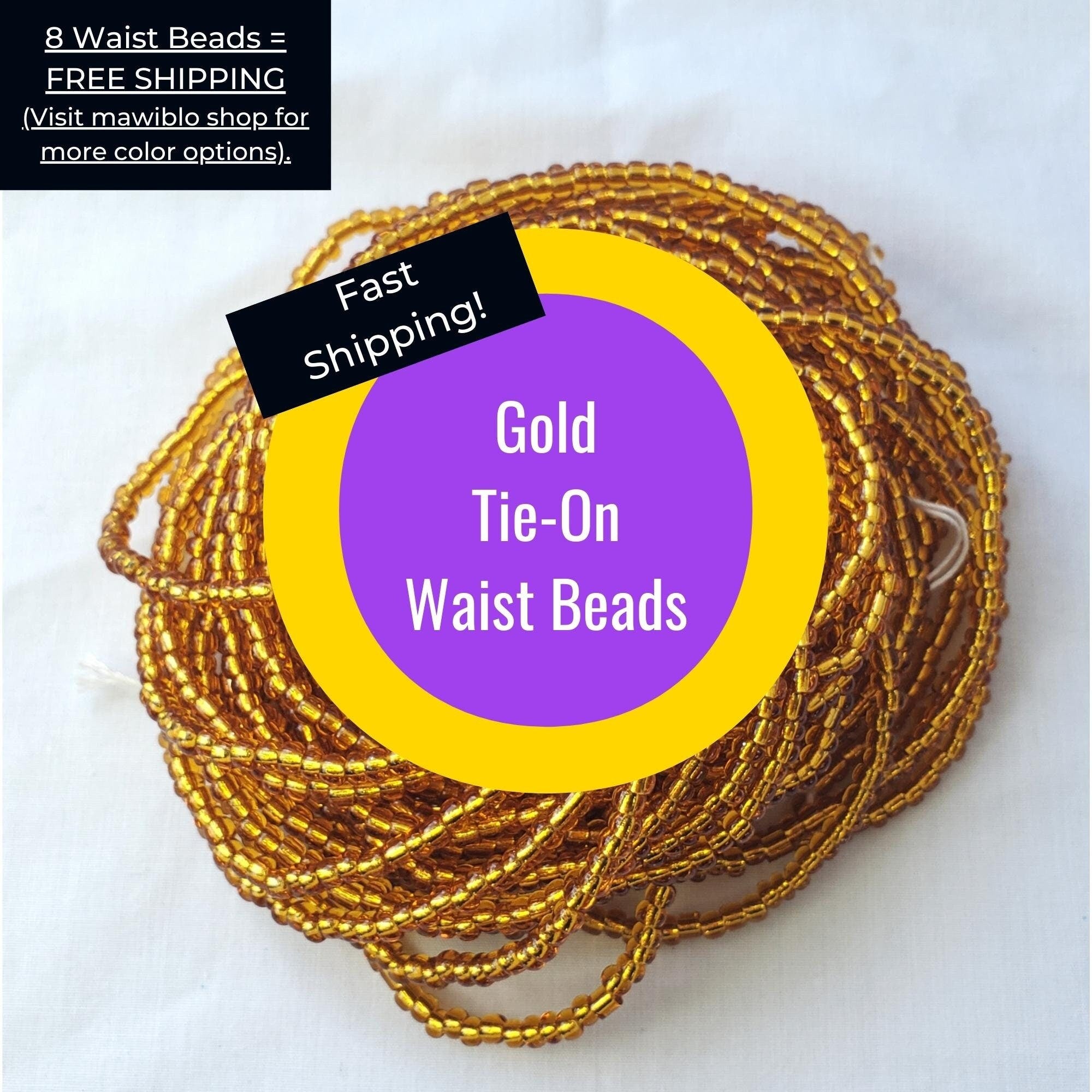 Gold Waist Beads mawiblo