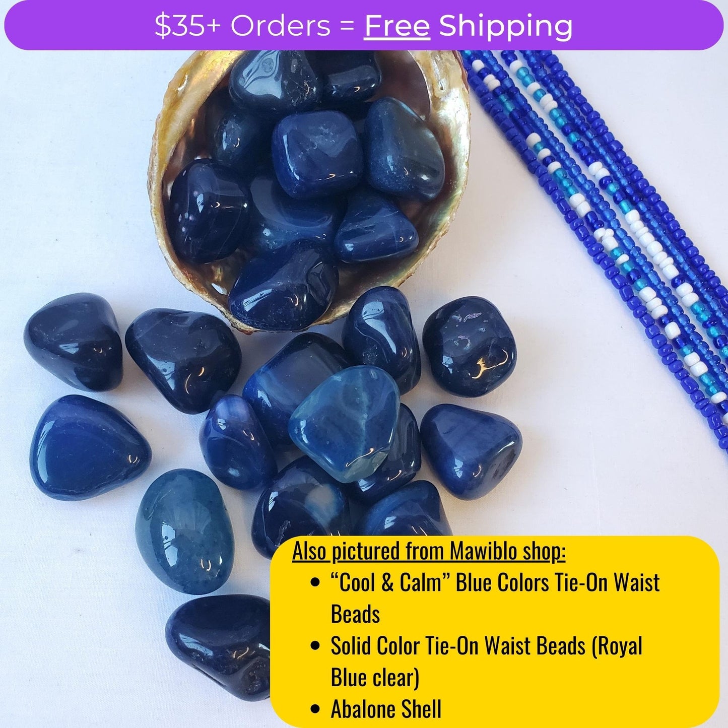 Tumbled Blue Agate