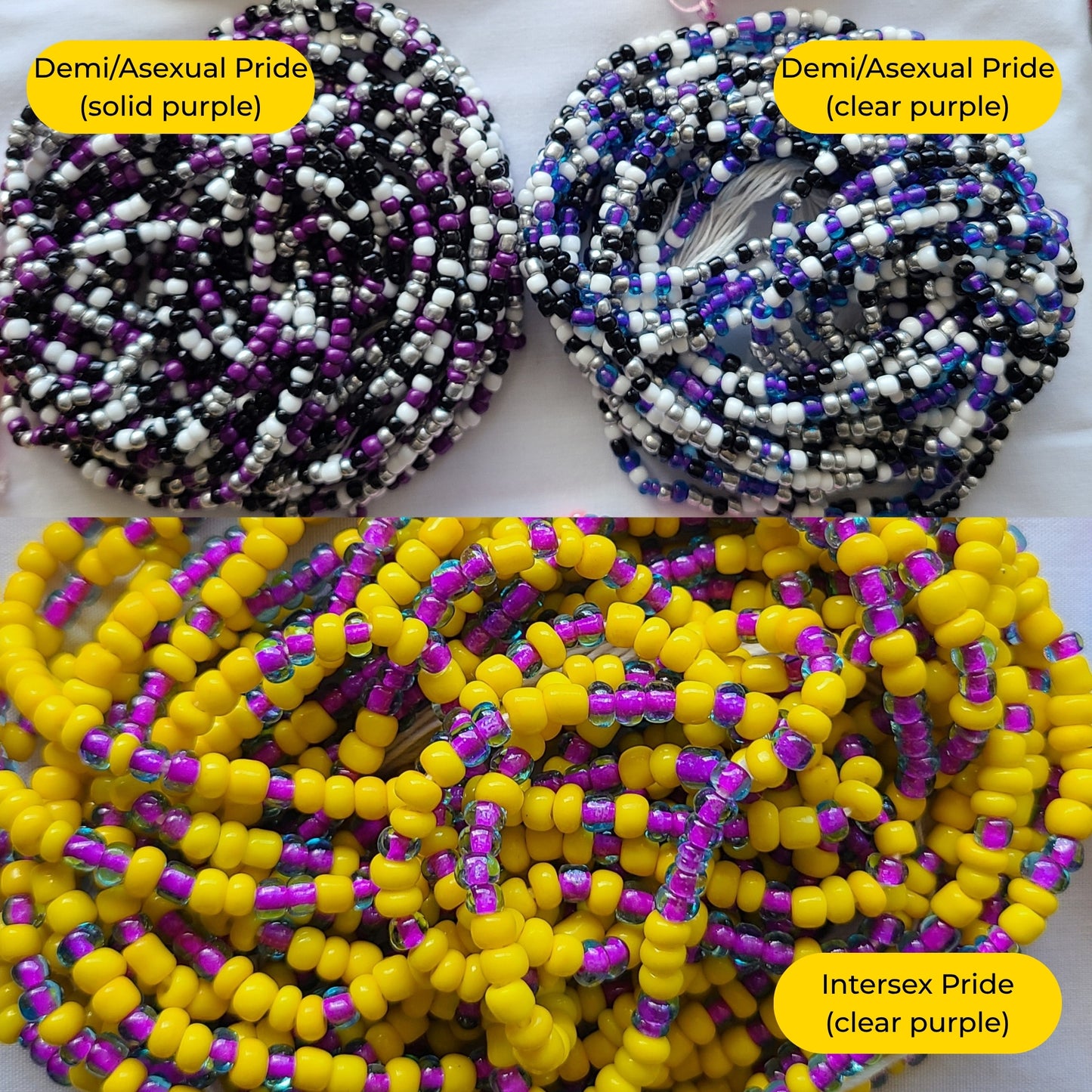 LGBTQIA+ Pride Flag Colors Tie-On African Waist Beads