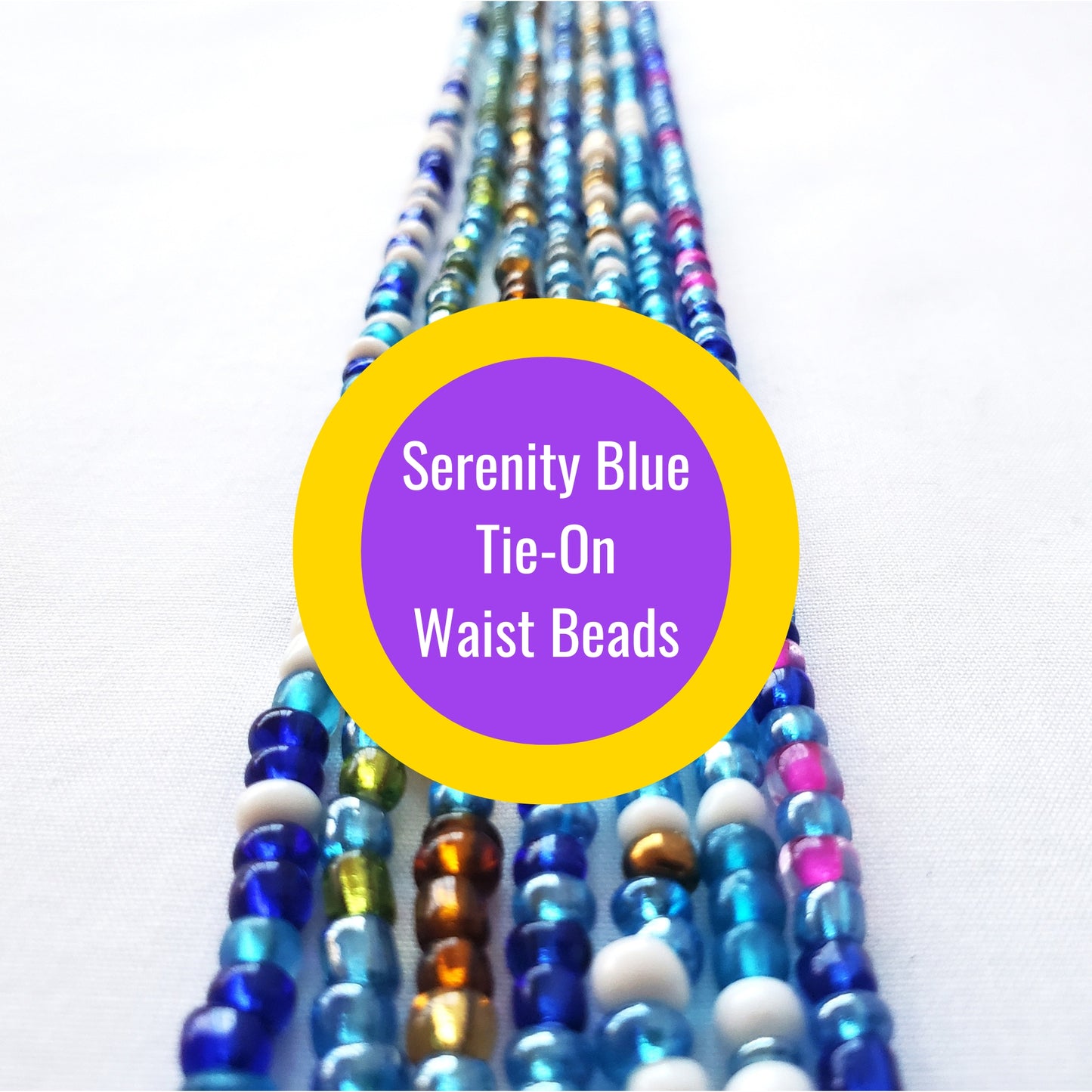 Serenity Blue Colors Tie-On African Waist Beads