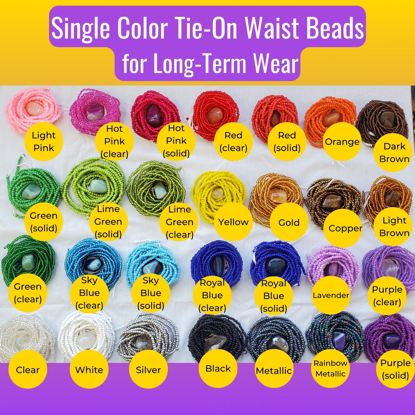 Colorful Tie-On Waist Beads African Waist Beads