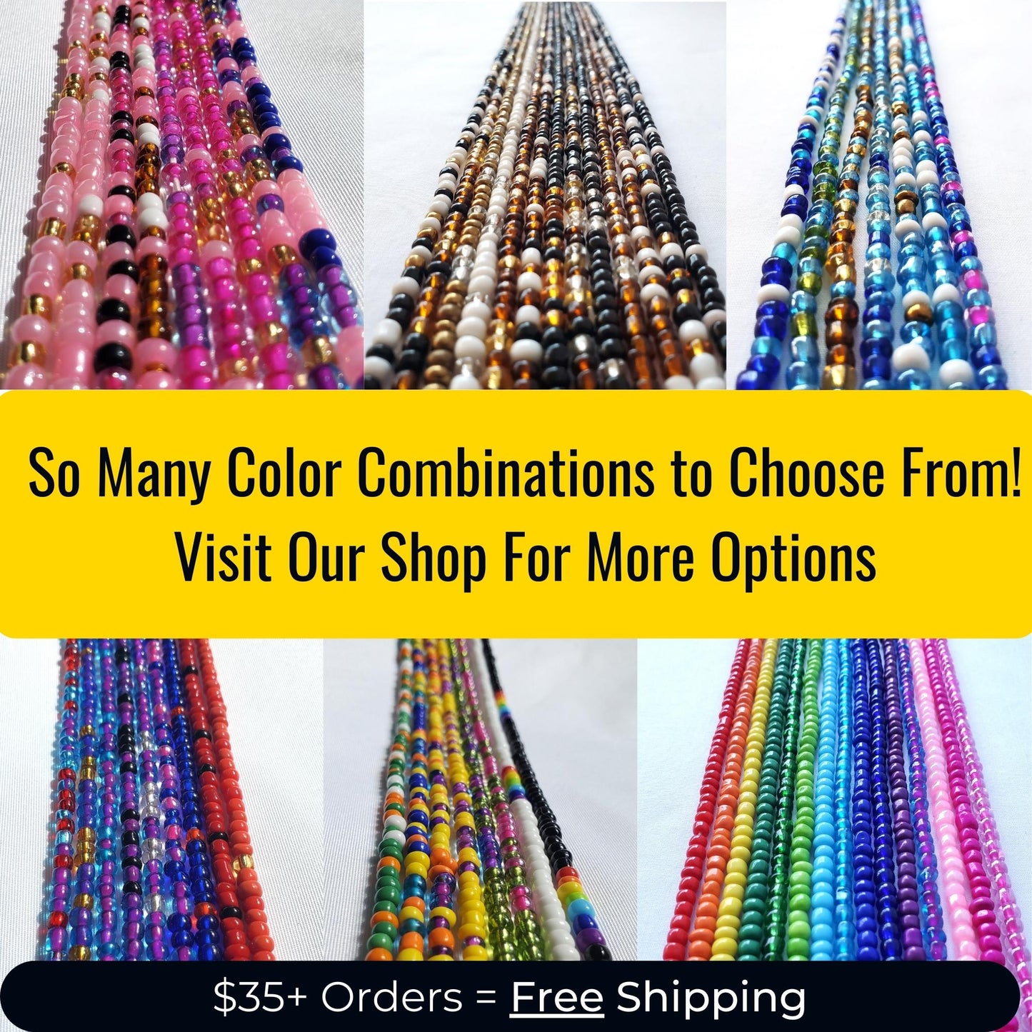 Colorful Tie-On Waist Beads African Waist Beads