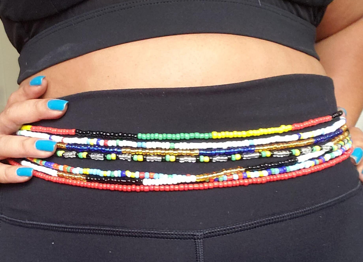 Rainbow Tie-On African Waist Beads