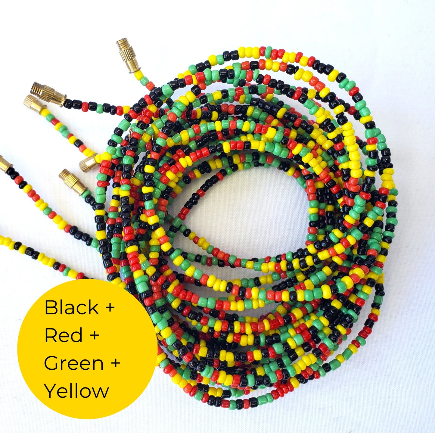 Black Pride & Pan-African Barrel Clasp African Waist Beads