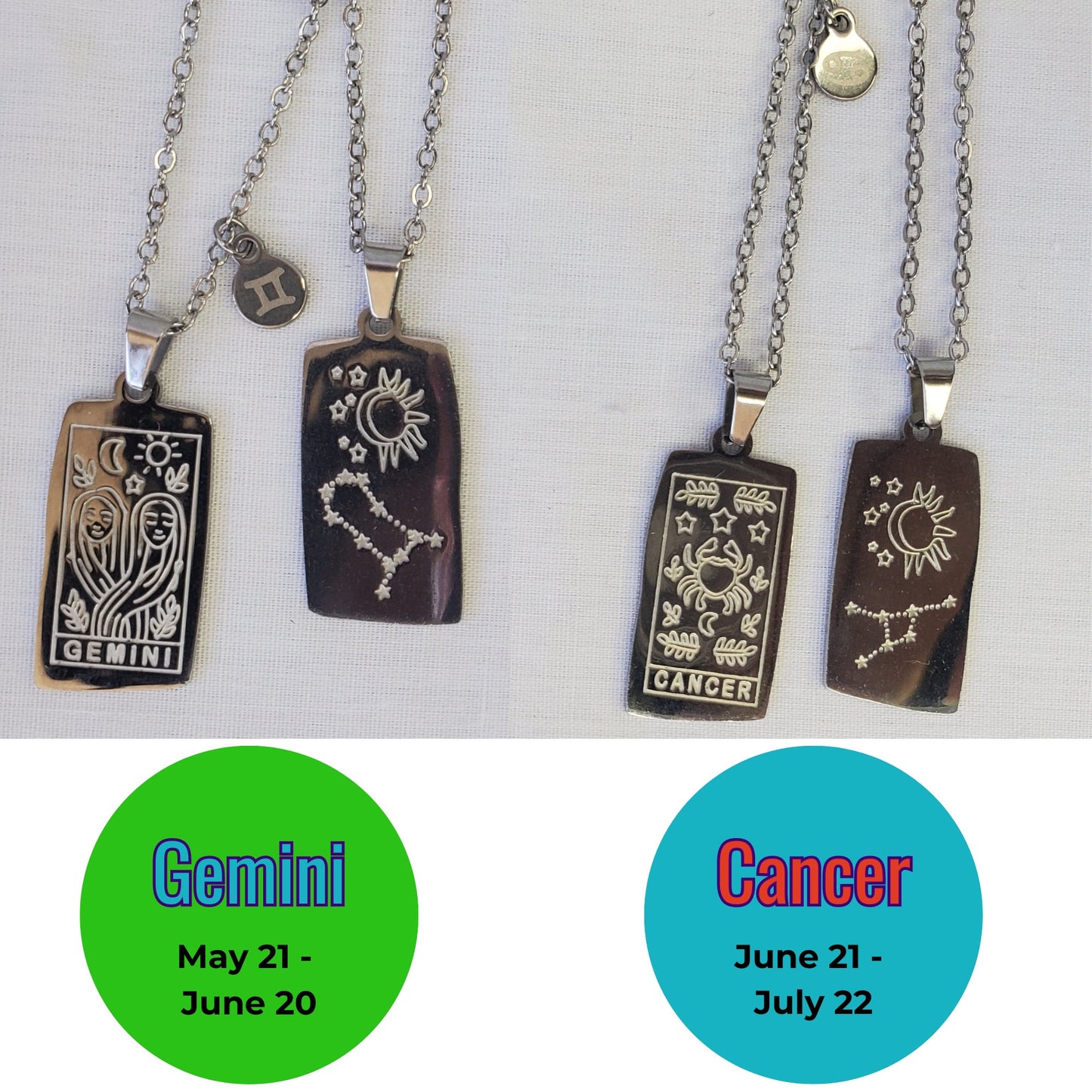 Zodiac Tarot Card Necklaces