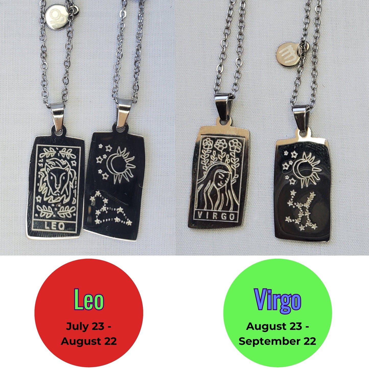 Zodiac Tarot Card Necklaces