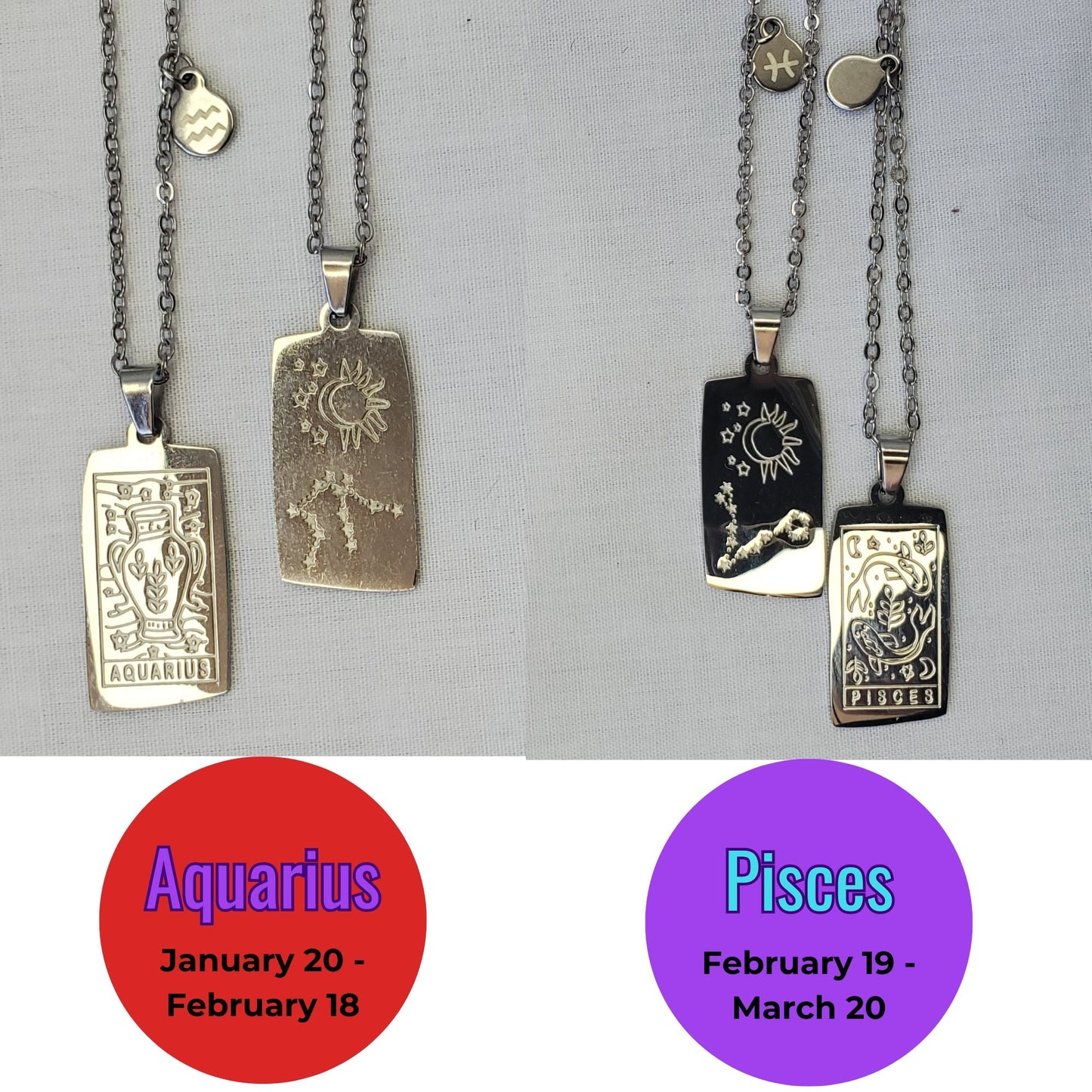 Zodiac Tarot Card Necklaces