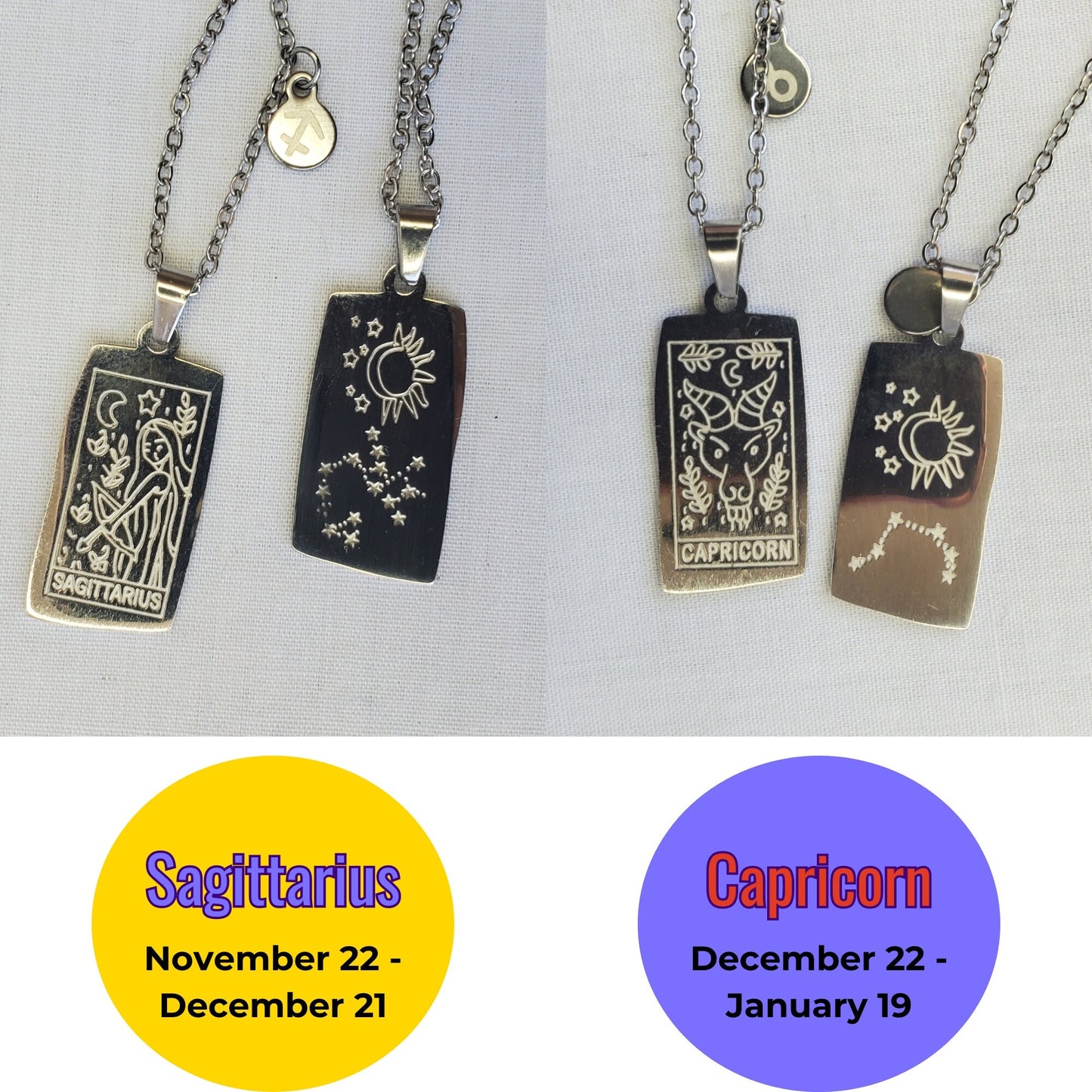 Zodiac Tarot Card Necklaces