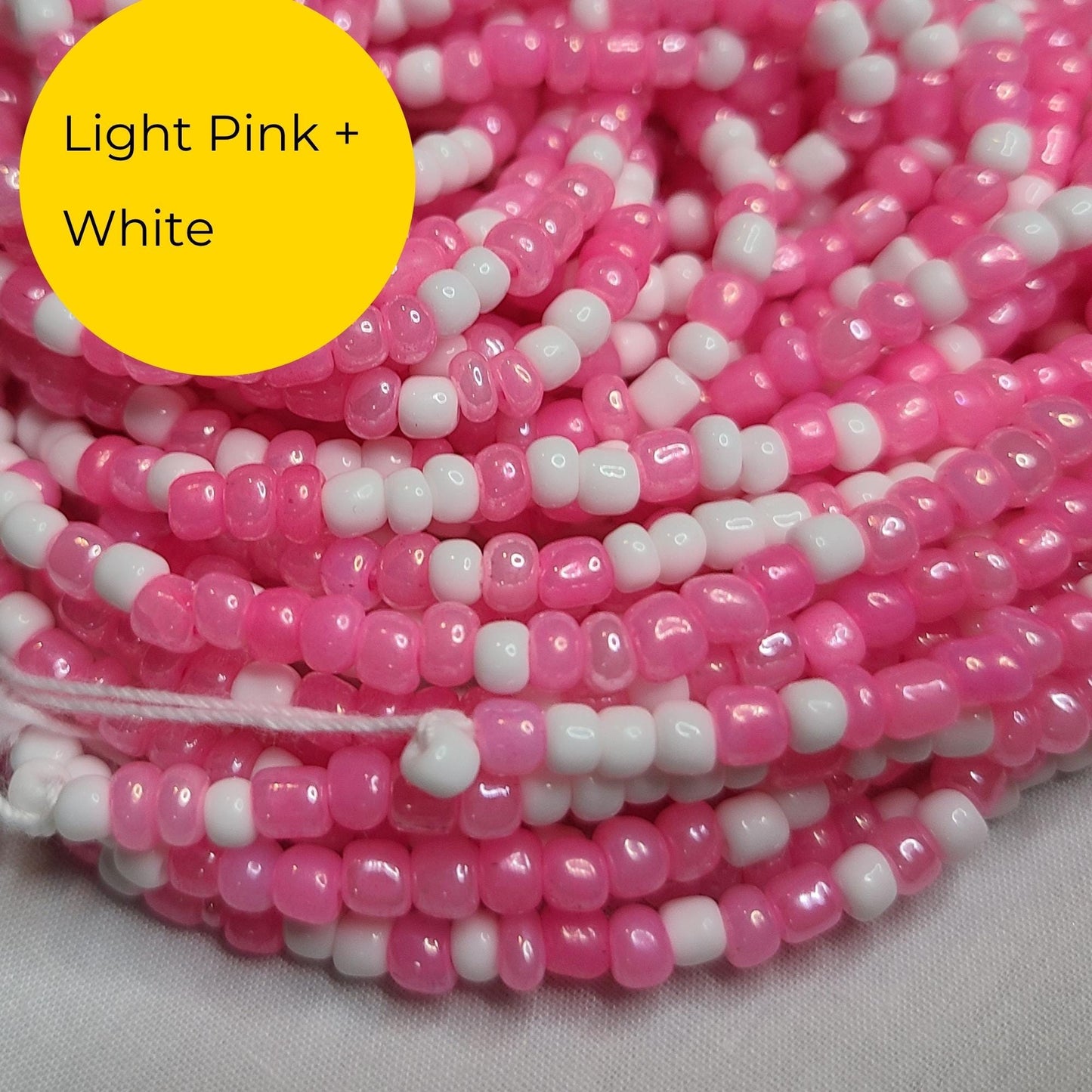 Feminine "Pretty in Pink" Colors Tie-On African Waist Beads