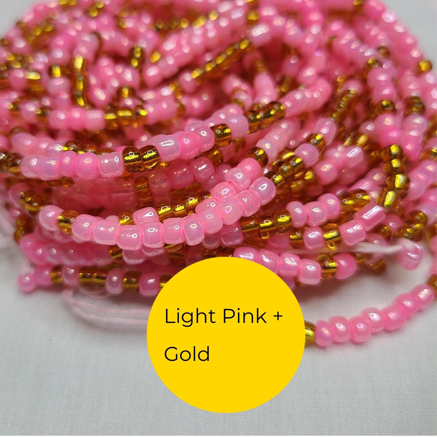 Feminine "Pretty in Pink" Colors Tie-On African Waist Beads