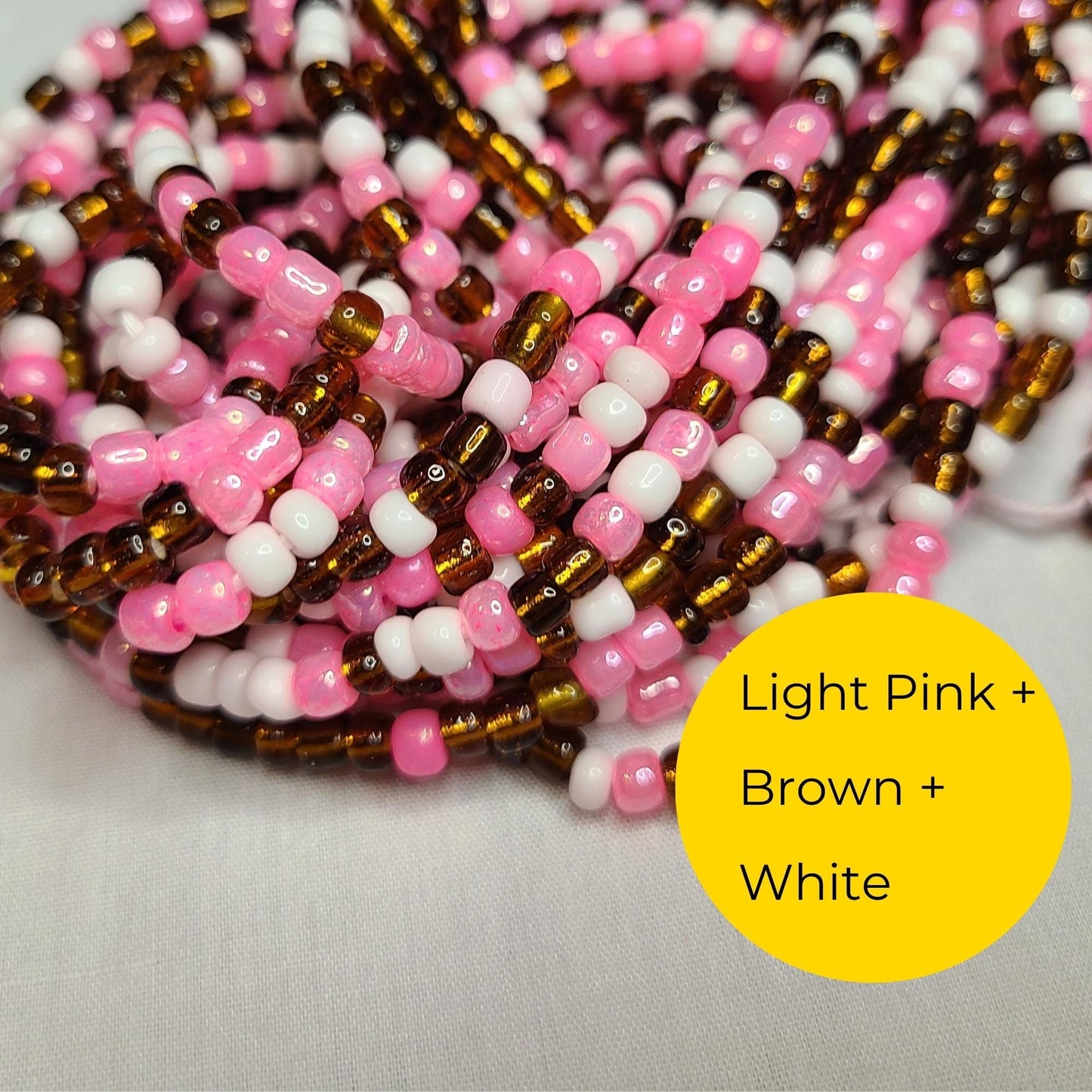 Feminine "Pretty in Pink" Colors Tie-On African Waist Beads