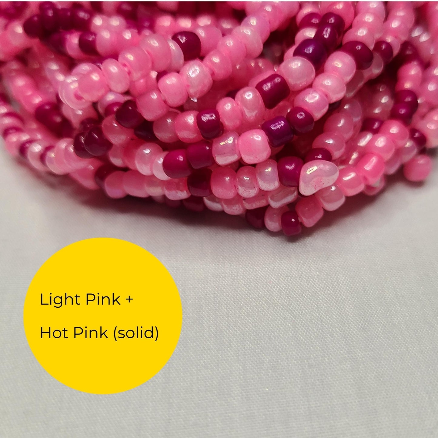 Feminine "Pretty in Pink" Colors Tie-On African Waist Beads