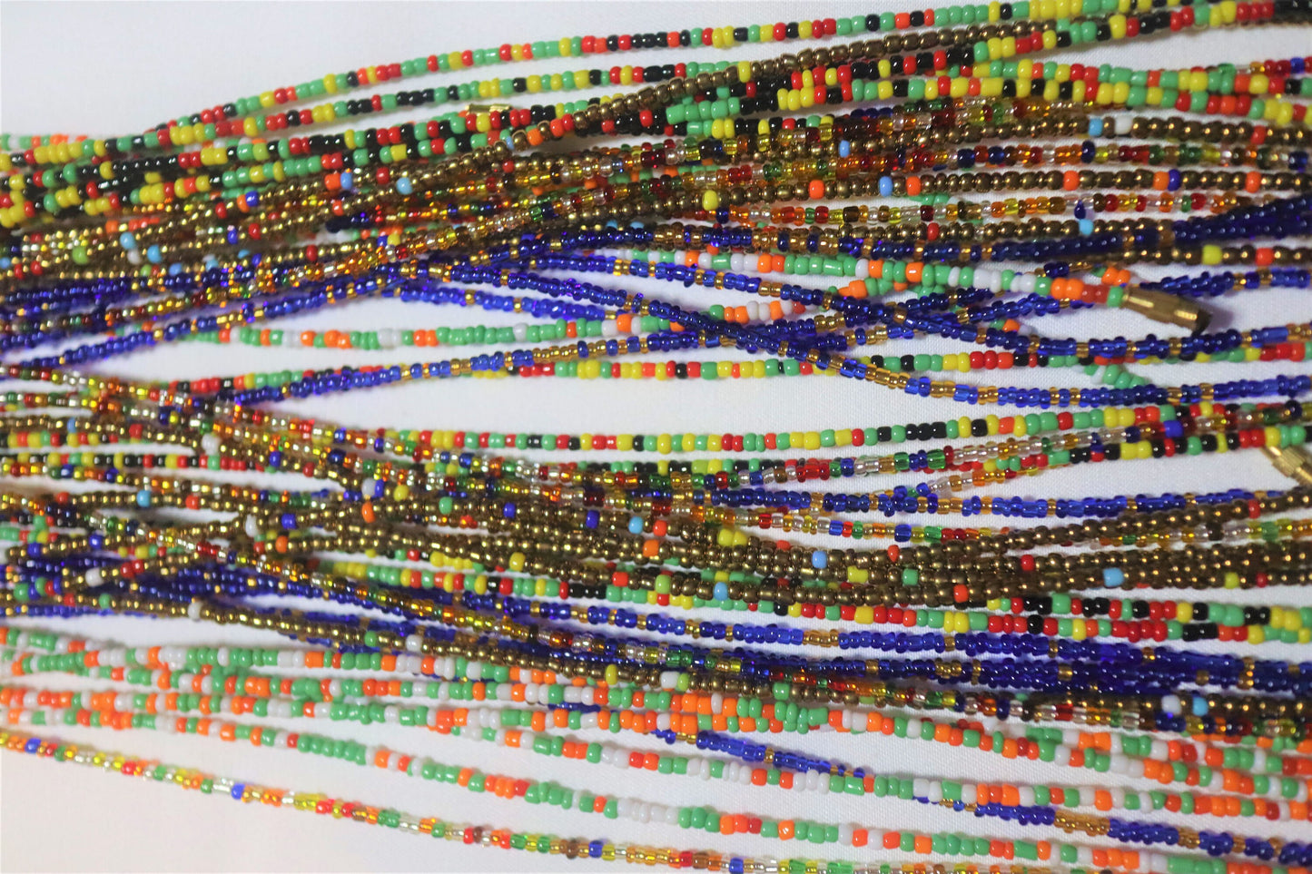 Rainbow Barrel Clasp African Waist Beads