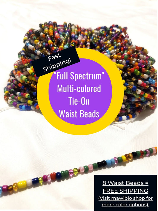 Multi-Color "Full Spectrum" Tie-On African Waist Beads