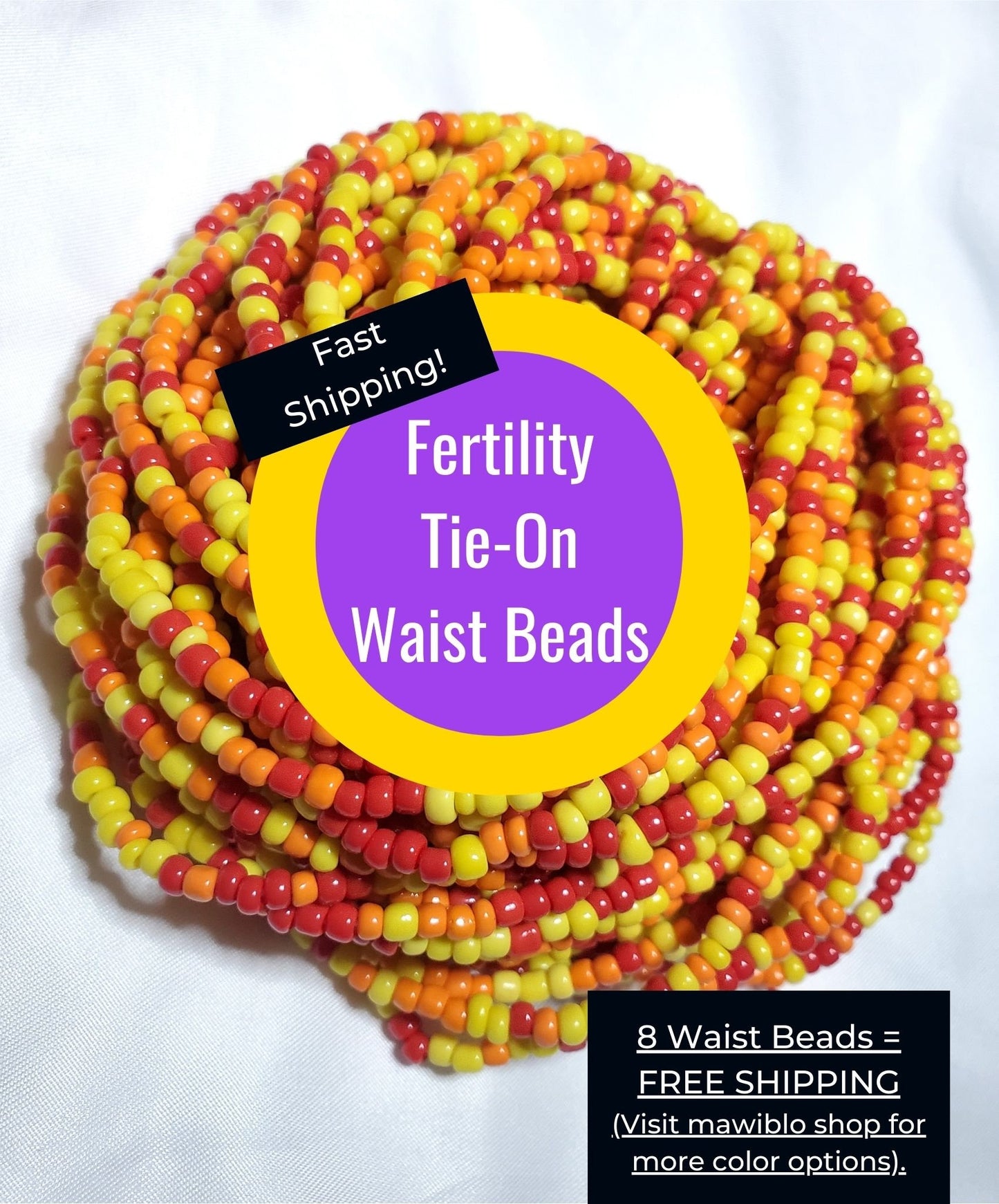 Fertility Tie-On African Waist Beads