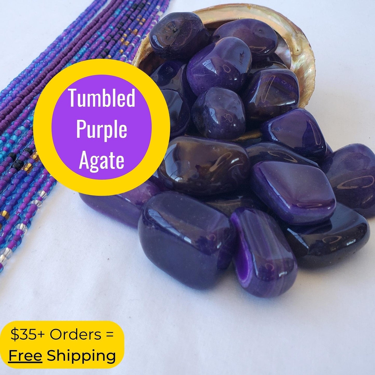 Tumbled Purple Agate