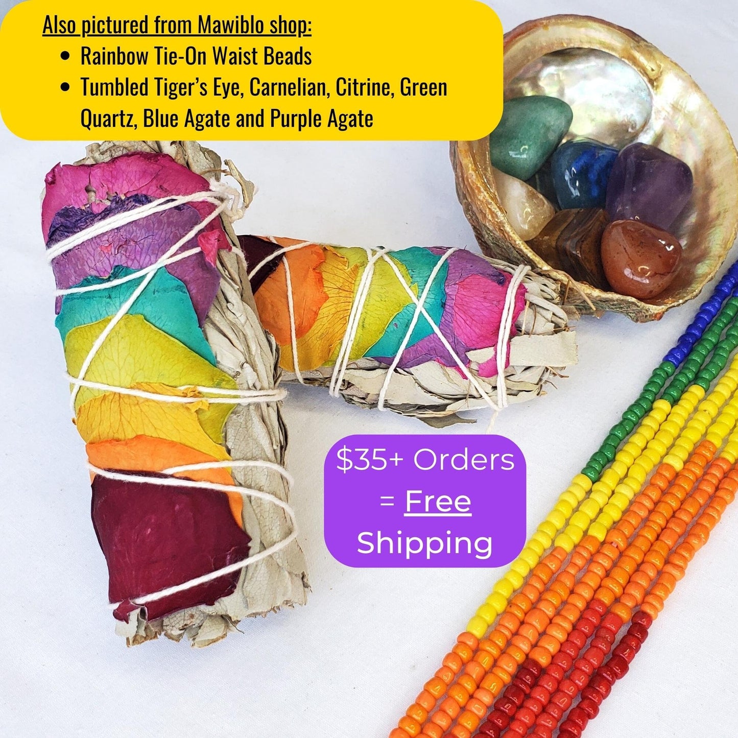 Rainbow Chakra Sage Smudge Stick